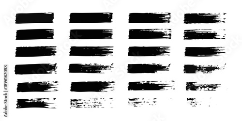 Arrangement of bold black brush strokes in a grid pattern