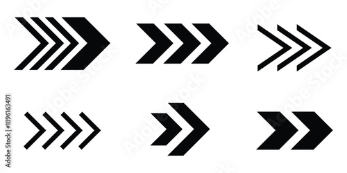 Multi Style Chevron Arrow Direction Icons Set