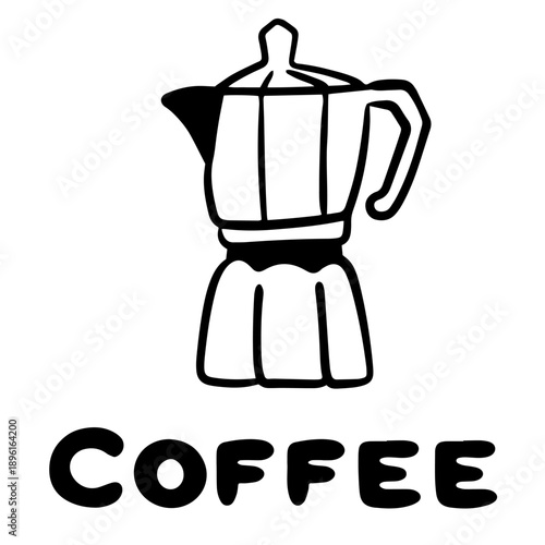 Coffee Pot Illustration for Cafe Branding, Kitchen Design, Coffee Shop Advertising and Barista Menu Decoration
