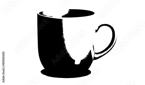 Realistic white ceramic mug vector illustration isolated on transparent background