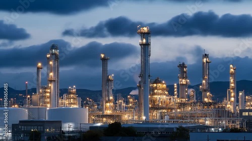 A complex supply chain defines the petroleum fuel industry, connecting oil fields, refineries, pipelines, and fuel stations to meet global energy needs. cinematic color correction, natural uneven