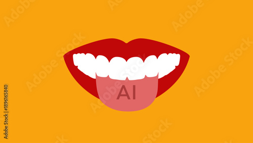 Learn a language with AI, flat color illustration