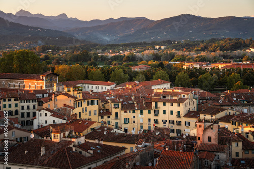 Golden Hour in Lucca’s Historic Old Town, Tuscany