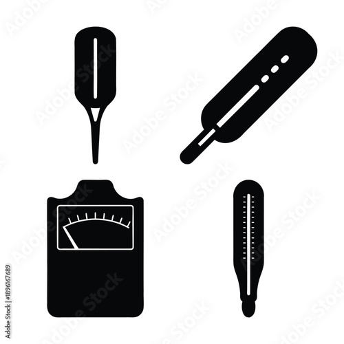 Essential measurement tools: thermometers, probe, and analog meter for diverse applications