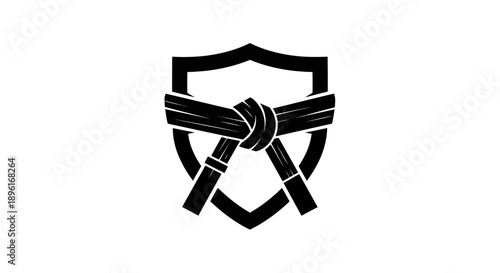 Martial Arts Belt and Shield Emblem
