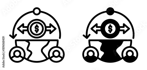 Crossborder Trade Icon  Collection line & Mixed Style icon 