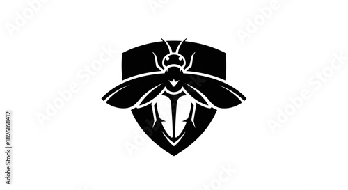 Stylized Bee on Shield Logo