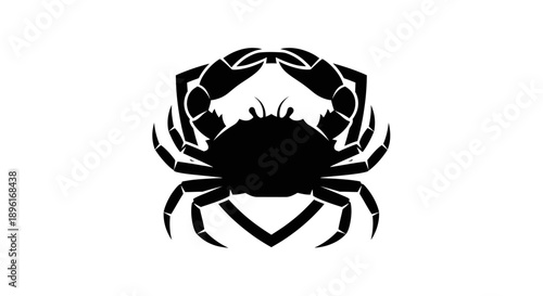 Black crab silhouette logo illustration