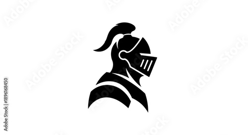 Knight helmet silhouette logo