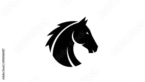 Black horse head silhouette logo