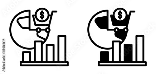 Global Market Icon  Collection line & Mixed Style icon 