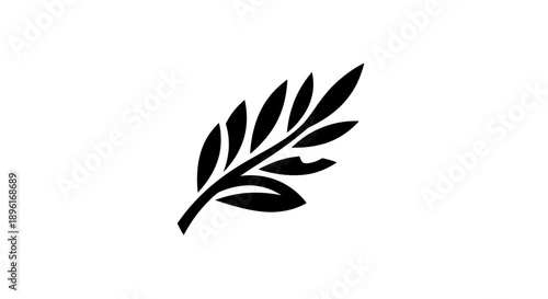 Black Olive Branch Silhouette