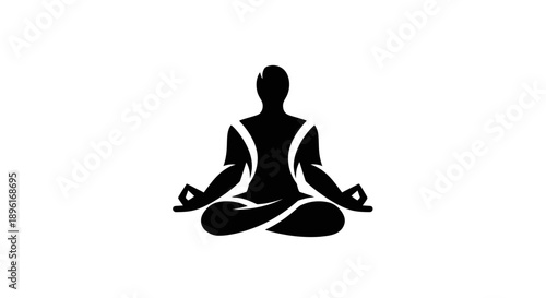 Meditating figure silhouette logo