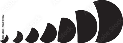 Black moon phases on white background graphic design