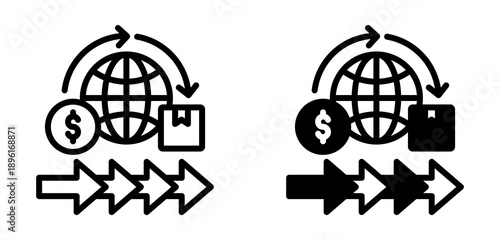 Trade Flow Icon  Collection line & Mixed Style icon 