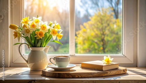 daffodils in the window