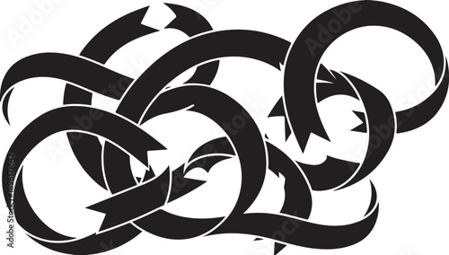 Black Arrows in a Circular Motion Graphic Design