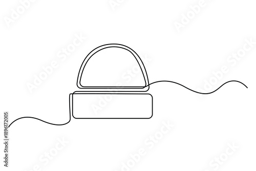 Minimal continuous line art of beanie hat winter fashion vector illustration
