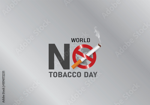 World No Tobacco Day concept with no smoking symbol and broken cigarette and vector illustration background.