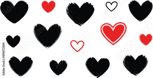 Love Word Art with Hearts and Roses Floral Design, Romantic Coloring Page Vector, Wedding Invitation Element for Valentine Day Decoration