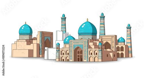 Colorful Mosque Architecture Model Structure.