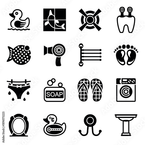 Bathroom Fixtures and Plumbing Icons
