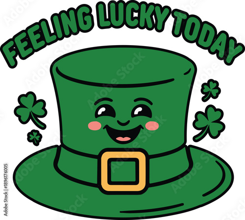 St. Patrick’s Day Typography T Shirt Design with Shamrock Vector