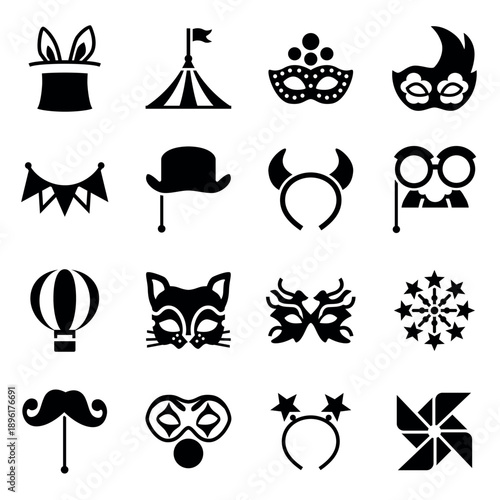 Carnival Festival and Circus Icons