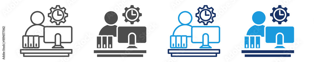 Fototapeta premium work icon set multiple concept