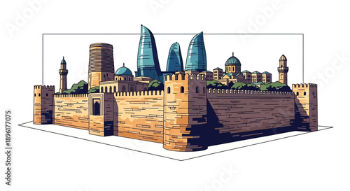 Historic Fortress Architecture Brown Walls.