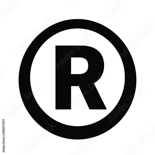Trademark symbol featuring a capital r enclosed within a circle