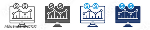 stock market icon set multiple concept
