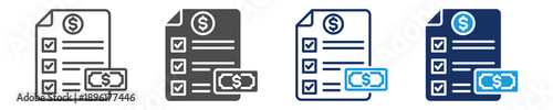 budget planning icon set multiple concept