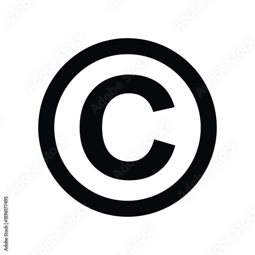 A simple black and white copyright symbol displayed on a white background