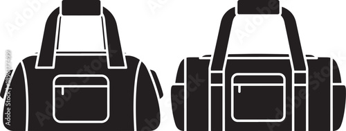 Gym Duffel Bags and Sports Bags, Fitness and Workout Gear Icons
