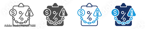 debt icon set multiple concept
