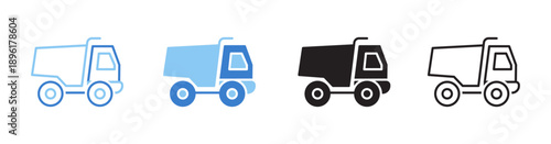 Dump Truck Vector Illustration In Multistyle
