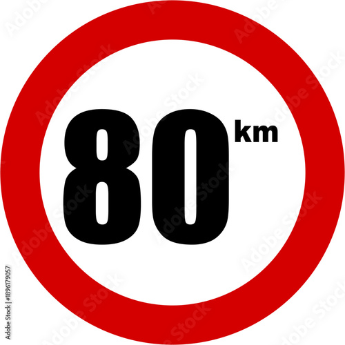 speed limit of 80 kilometres per hour