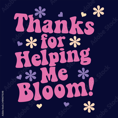 Inspirational gratitude quote typography with flowers and hearts