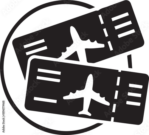 Airplane Ticket Icon – Flight Booking Symbol