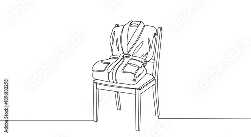 Line drawing of a stylish chair on a transparent background with intricate patterns and elegant design, perfect for interior decor or artistic presentations.