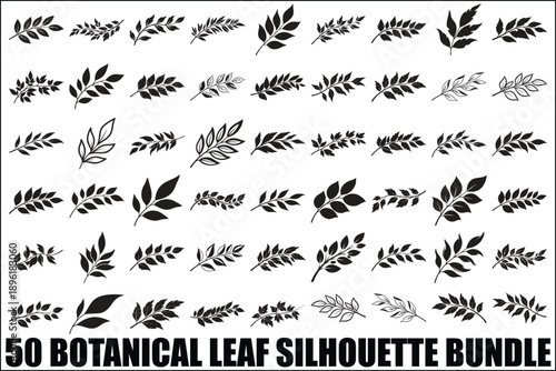 Botanical Leaf Silhouette Bundle