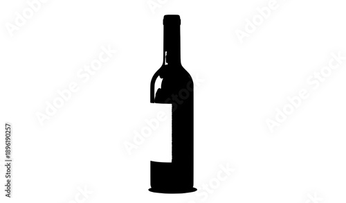 Realistic red wine bottle vector illustration isolated on white background