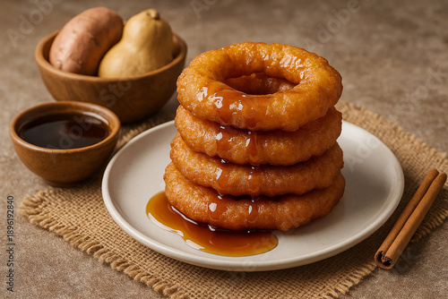 Peruvian dessert speciality of picarones stock photo
