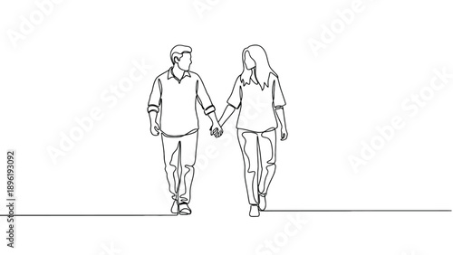 Professional continuous line art of a couple holding hands for modern marriage counseling and creative relationship coaching industry business resources.