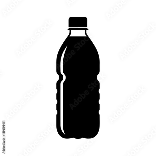 Plastic water bottle silhouette vector isolated on white background
