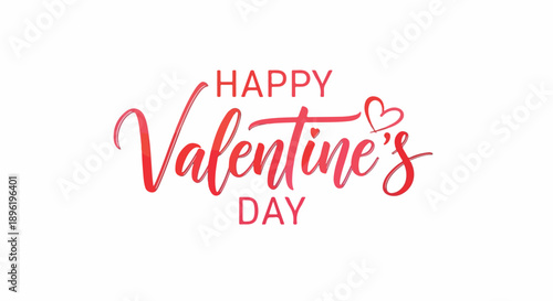 Red Happy Valentine's Day greeting text on a white background with a heart symbol.