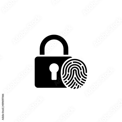Secure biometric authentication with fingerprint and padlock icon