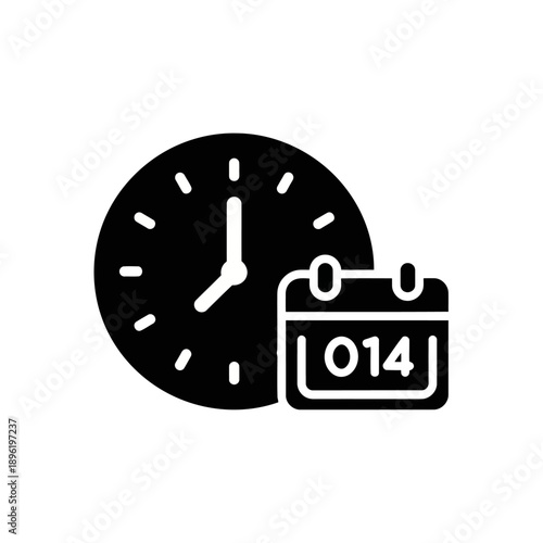 Modern clock and calendar icon for scheduling and time management