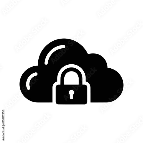 Secure cloud storage with padlock icon